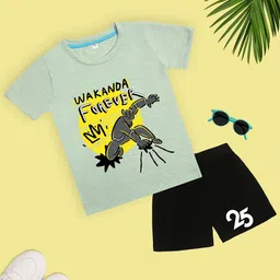 YK Disney Boys Printed Round Neck Pure Cotton T-shirt With Shorts-image-78