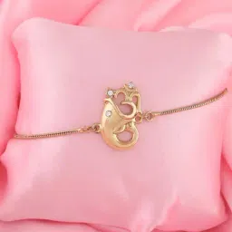 Estele Gold-Plated Blessed Ganesh Bracelet with Austrian Crystals for Women-13