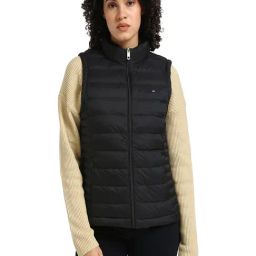 TOMMY HILFIGER Black Polyamide Solid Sleeveless Jacket-picture-6