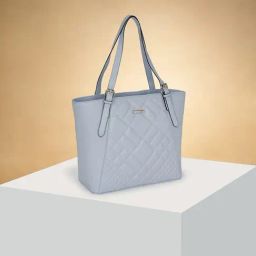 Forever Glam by Pantaloons Blue Quilted Medium Tote Handbag-image-18