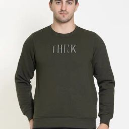 RVK Olive Fleece Slim fit Embroidery Sweatshirt-picture-26
