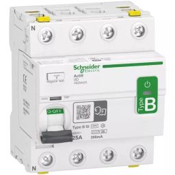 Schneider Electric Type B-SI 4 Pole Acti9 Range 25 A RCCB, A9Z64425-5