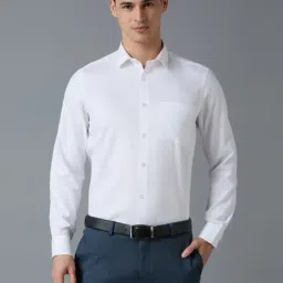 Reid & Taylor White Cotton Slim fit Solid Shirt-picture-32