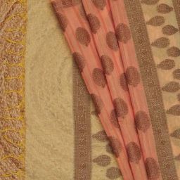 Soch Peach Chanderi Printed Dupatta image 3