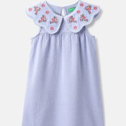 United Colors of Benetton Girls Purple Cotton Dress-image-87