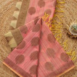 Soch Pink Chanderi Printed Dupatta-image-1