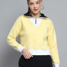 Rock.it Yellow Regular Fit Colour-Block Sweatshirt-image-8