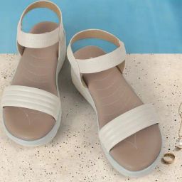 Mochi Women's Beige Ankle Strap Wedges-image-77