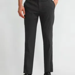 Arrow Grey Slim Fit Checks Trousers-picture-18