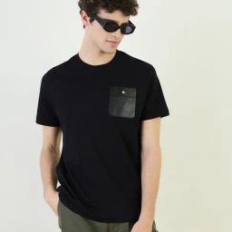 Iconic Black Pure Cotton Regular Solid T-Shirt-image-37