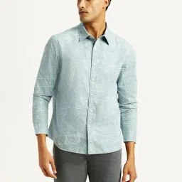Levi's Light Blue Cotton Slim Fit Printed Shirt-picture-23