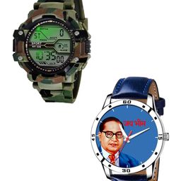 TARIDO Men Printed Dial & Straps Analogue Watch For Boys & Girls_TD4642SL04_Combo-16
