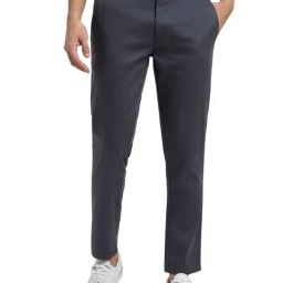 Jockey Grey Cotton Slim fit Solid Trousers-image-21