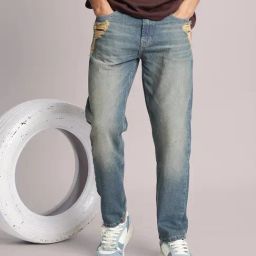 Bene Kleed Men Cotton Relaxed Fit Mildly Distressed Heavy Fade Jeans-picture-2