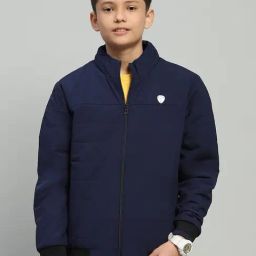 Monte Carlo Boys Navy Blue Polyester Blend Solid Jacket-image-37