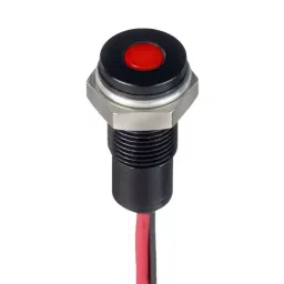 RS PRO Red Panel Mount Indicator 1.8-3.3V DC, Mounting Hole Size 6 mm, Termination Type Lead Wires, IP Rating IP67, Model No 1713815-10