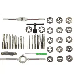 A&S TOOLSHOP Tap Die Set Nut And Bolt Screw M3-M12 Thread Size Carbon Steel Silver (Set of 40)-79