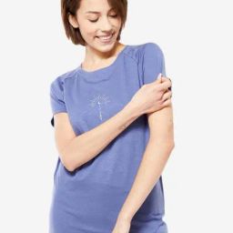 Kimjaly by Decathlon Slate Blue Plain T-Shirt-image-27