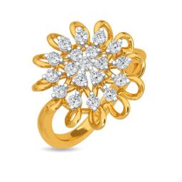 Kisna Diamond & Gold Jewellery Valentena 18k (750) Diamond & Gold Ring For Women-picture-7