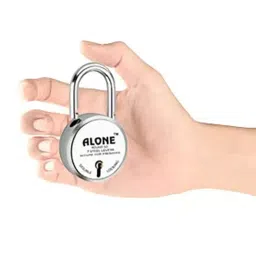 ALONE LOCKS Round 50 mm Steel Chrome 8 Same Keys Double Locking Padlock (Pack of 2) image 5