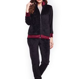 Claura Women Black Solid Night suit-image-2