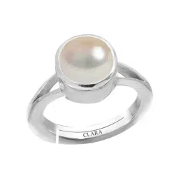 Clara White Pearl 6.5cts Sterling SIlver Round Ring-27