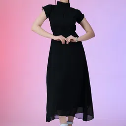 Jash Creation Georgette Fit & Flare Maxi Dress-image-5
