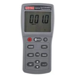 RS PRO 1313 Wired Digital Thermometer, E, J, K, N, R, S, T Probe, 1 Input(s), +1090 (J) °C, +1300 (N) °C, +1370 (K) °C, Model No 1232366-39