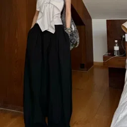 KPOP Women Striped Off-Shoulder Top With Bow Details-32