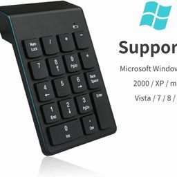 cdl tech Wireless 18 Key Numeric Keypads Numpad 2.4GHz Mini USB Receiver Portable Silent Financial Accounting Wireless Numeric Keyboard Extensions for Laptop, Desktop, Surface pro, Notebook, PC image 4