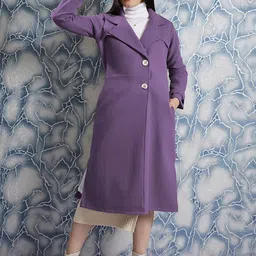 Athena Women Single-Breasted Wollen Longline Overcoat-image-83