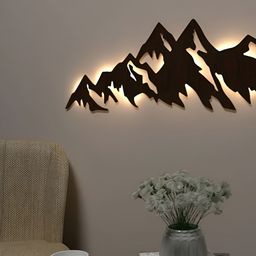 DEKORSTATION Brown Wood Contemporary Abstract Shaped Shaped Wall Lamp-image-64