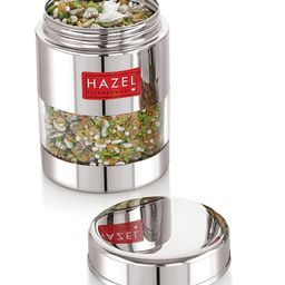 HAZEL Stainless Steel Mukhwas Container | See Through Small Container for Kitchen Storage Set | Transparent Airtight Jar For Modular Kitchen, 170 ml-1