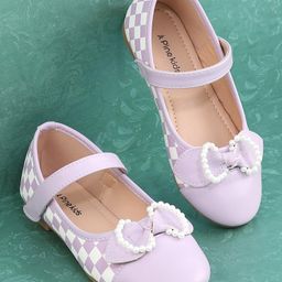 Pine Kids Bellies with Bow Applique & Velcro Closure - Purple-image-27