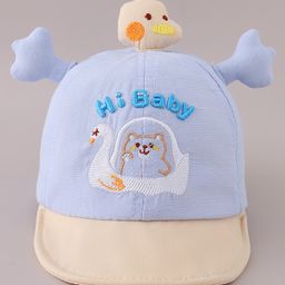 Babyhug Cotton Baseball Cap Bear Embroidery and Duck Design - Yellow-image-67