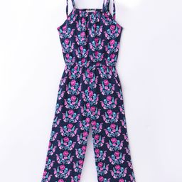 CrayonFlakes Sleeveless Floral Printed Jumpsuit - Navy Blue-picture-21