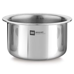 Bergner BE Bergner Essentials Tri-Ply Stainless Steel Junior 10 cm (500 ml) Tope/Patila/Topia, Even Heat Distribution, Consumes Less Oil, Easy to Clean, Induction Bottom & Gas Ready, 5-Year Warranty-16