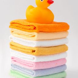 Ben Benny Terry Solid Color Hand & Face Towels Pack of 8 L 25 x B 25 cm with a Duck Toy - Yellow & Mint-picture-12