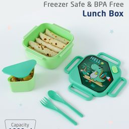 ZOE Freezer & Leak Proof Lunch Box with Dino Print - Green-13