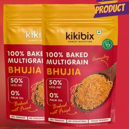 Kikibix Baked Multigrain Bhujiya Combo | Healthy Snacks, No Sugar, No Palm Oil, 100% Baked, Not Fried | Pack of 2-11