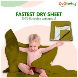 OYO BABY Small Dry Sheet 100% Waterproof for New Born Baby | Protects Mattress, Bed Sheet | Size 50 X 70cm,(Gold) image 2