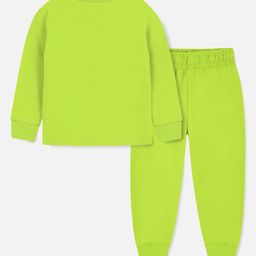 Trampoline Terry Loop Full Sleeves Dinosaur Printed Tee With Joggers Set - Green image 3