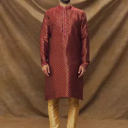 Samyukta Singhania Men Regular Thread Work Kurta with Churidar-picture-43
