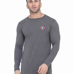 Blisstone Men Solid Self Design Embroidered Long Sleeves Slim Fit Regular T-shirt-picture-18