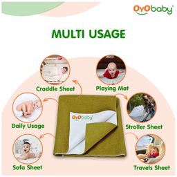 OYO BABY Small Dry Sheet 100% Waterproof for New Born Baby | Protects Mattress, Bed Sheet | Size 50 X 70cm,(Gold) image 5