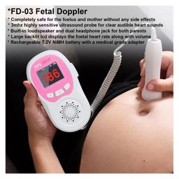 BPL Medical Technologies FD-03 Fetal Doppler Smart Noise Reduction & Heartbeat Detection Machine with in-Built Speaker for Home and Clinic Use - Pink & White image 5