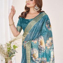 TASRIKA Floral Mukaish Silk Cotton Saree-picture-52