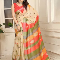 Kalista Zari Pure Cotton Saree-image-1