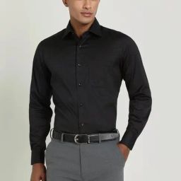 Allen Solly Black Cotton Regular Fit Striped Shirt-image-16