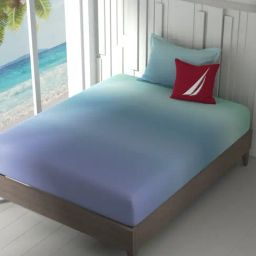 Nautica Ocean View Multicolor Cotton 160 TC Single Flat Bedsheet with 1 Pillow Cover-image-4